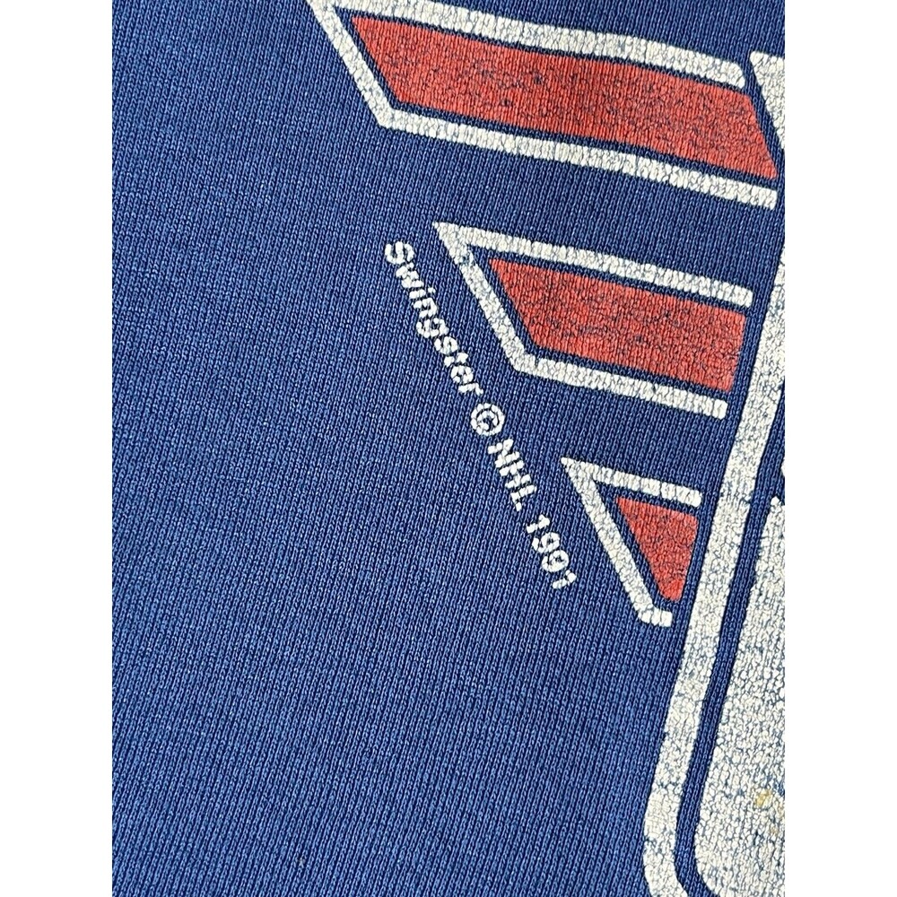 Vintage Mens 90s New York Rangers Hockey Sweatshirt Size Medium Made In USA - Picture 3 of 10